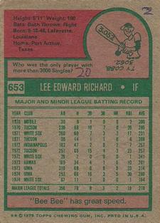Lee Richard back