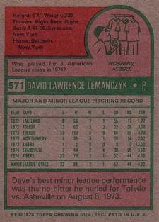 Dave Lemanczyk back