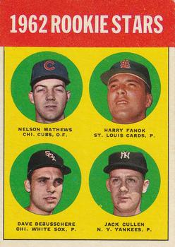 Topps 54 1963 Rookie Stars (Nelson Mathews / Harry Fanok / Dave DeBusschere / Jack Cullen) #1963