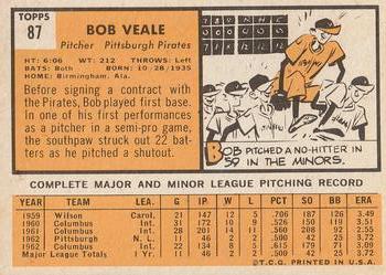 Bob Veale back