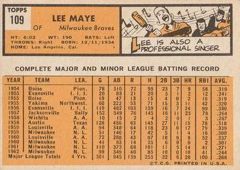 Lee Maye back