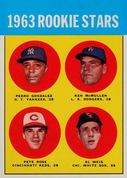 Topps 537 1963 Rookie Stars (Pedro Gonzalez / Ken McMullen / Pete Rose / Al Weis) #1963