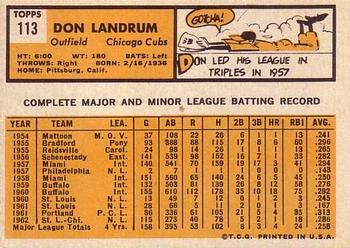 Don Landrum back