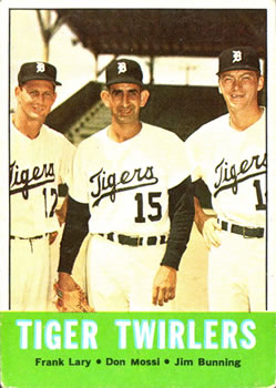 Topps 218 Tiger Twirlers (Jim Bunning / Frank Lary / Don Mossi) #1963