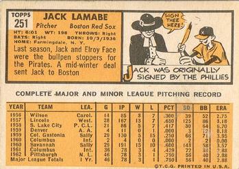 Jack Lamabe back