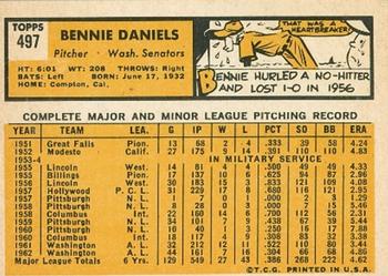 Bennie Daniels back