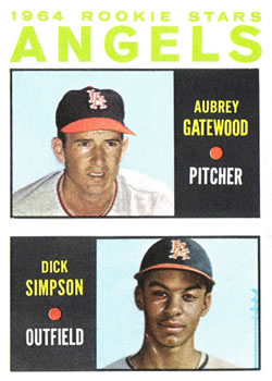 Topps 127 Angels 1964 Rookie Stars (Aubrey Gatewood / Dick Simpson) #1964