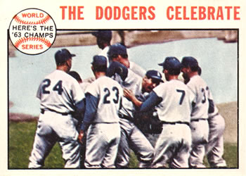 Topps 140 1963 World Series   The Dodgers Celebrate #1964