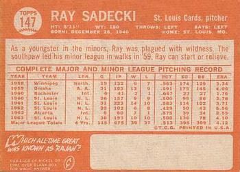 Ray Sadecki back