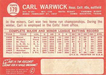 Carl Warwick back