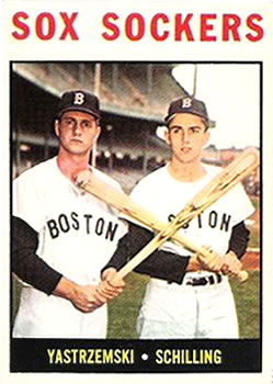 Topps 182 Sox Sockers (Carl Yastrzemski / Chuck Schilling) #1964
