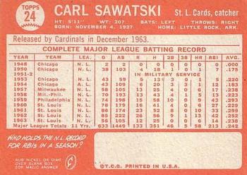 Carl Sawatski back