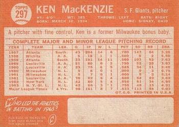 Ken MacKenzie back