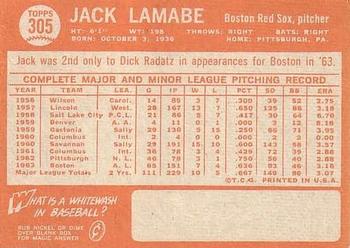 Jack Lamabe back
