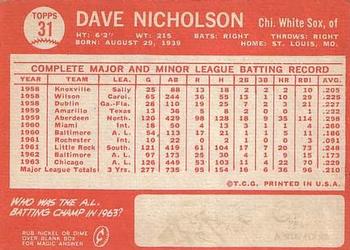 Dave Nicholson back