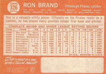 Ron Brand back