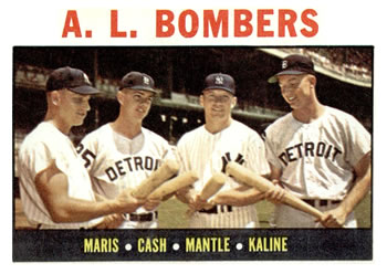 Topps 331 A.L. Bombers (Roger Maris / Norm Cash / Mickey Mantle / Al Kaline) #1964