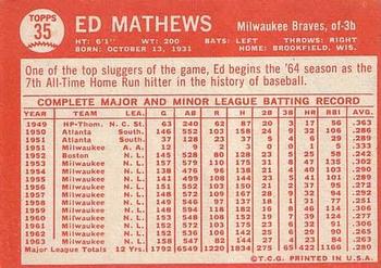 Ed Mathews back