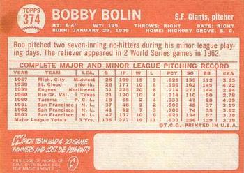 Bobby Bolin back