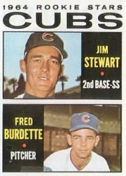 Topps 408 Cubs 1964 Rookie Stars (Jim Stewart / Fred Burdette) #1964