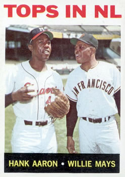 Topps 423 Tops in NL (Hank Aaron / Willie Mays) #1964