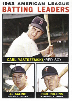 Topps 8 1963 American League Batting Leaders (Carl Yastrzemski / Al Kaline / Rich Rollins) #1964