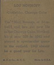 Lou Novikoff back