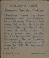Pee Wee Reese back
