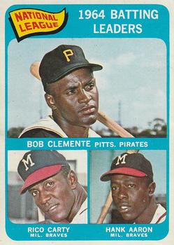 Topps 2 National League 1964 Batting Leaders (Bob Clemente / Rico Carty / Hank Aaron) #1965