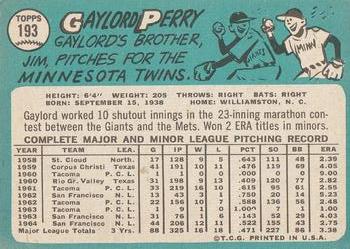 Gaylord Perry back
