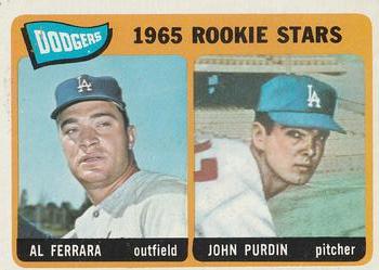 Topps 331 Dodgers 1965 Rookie Stars (Al Ferrara / John Purdin) #1965