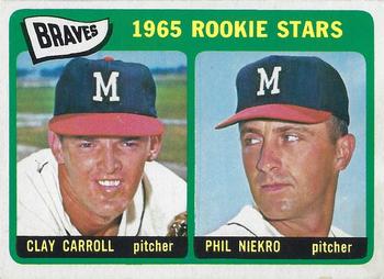 Topps 461 Braves 1965 Rookie Stars (Clay Carroll / Phil Niekro) #1965