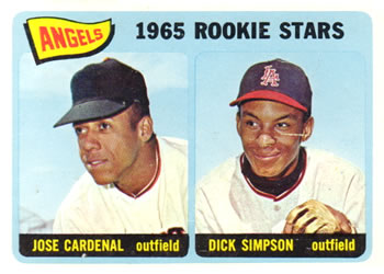 Topps 374 Angels 1965 Rookie Stars (Jose Cardenal / Dick Simpson) #1965