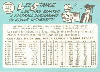 Lee Stange back