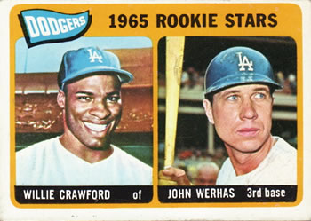 Topps 453 Dodgers 1965 Rookie Stars (Willie Crawford / John Werhas) #1965