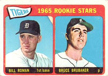Topps 493 Tigers 1965 Rookie Stars (Bill Roman / Bruce Brubaker) #1965