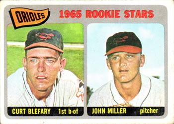 Topps 49 Orioles 1965 Rookie Stars (Curt Blefary / John Miller) #1965