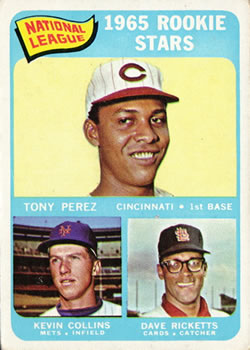 Topps 581 National League 1965 Rookie Stars (Tony Perez / Kevin Collins / Dave Ricketts) #1965