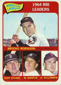 Topps 5 American League 1964 RBI Leaders (Brooks Robinson / Dick Stuart / Mickey Mantle / Harmon Killebrew) #1965