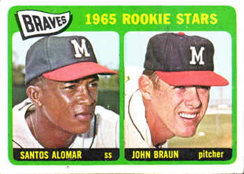 Topps 82 Braves 1965 Rookie Stars (Santos Alomar / John Braun) #1965