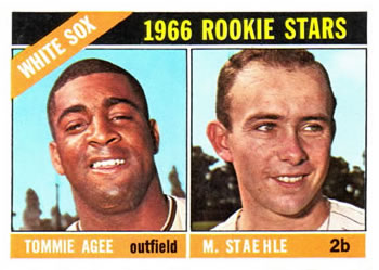 Topps 164 White Sox 1966 Rookie Stars (Tommie Agee / Marv Staehle) #1966