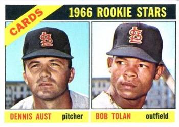 Topps 179 Cardinals 1966 Rookie Stars (Dennis Aust / Bob Tolan) #1966