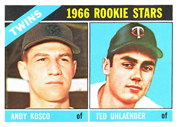 Topps 264 Twins 1966 Rookie Stars (Andy Kosco / Ted Uhlaender) #1966