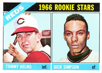Topps 311 Reds 1966 Rookie Stars (Tommy Helms / Dick Simpson) #1966