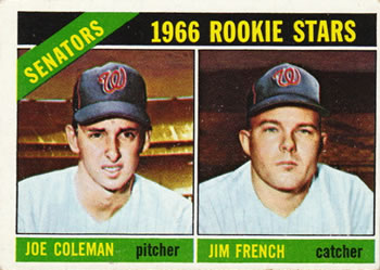 Topps 333 Senators 1966 Rookie Stars (Joe Coleman / Jim French) #1966