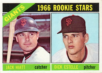 Topps 373 Giants 1966 Rookie Stars (Jack Hiatt / Dick Estelle) #1966