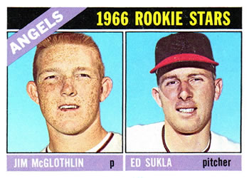 Topps 417 Angels 1966 Rookie Stars (Jim McGlothlin / Ed Sukla) #1966