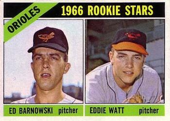 Topps 442 Orioles 1966 Rookie Stars (Ed Barnowski / Eddie Watt) #1966