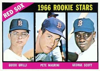Topps 558 Red Sox 1966 Rookie Stars (Guido Grilli / Pete Magrini / George Scott) #1966