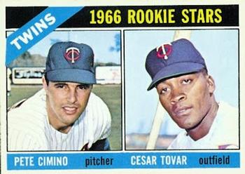 Topps 563 Twins 1966 Rookie Stars (Pete Cimino / Cesar Tovar) #1966